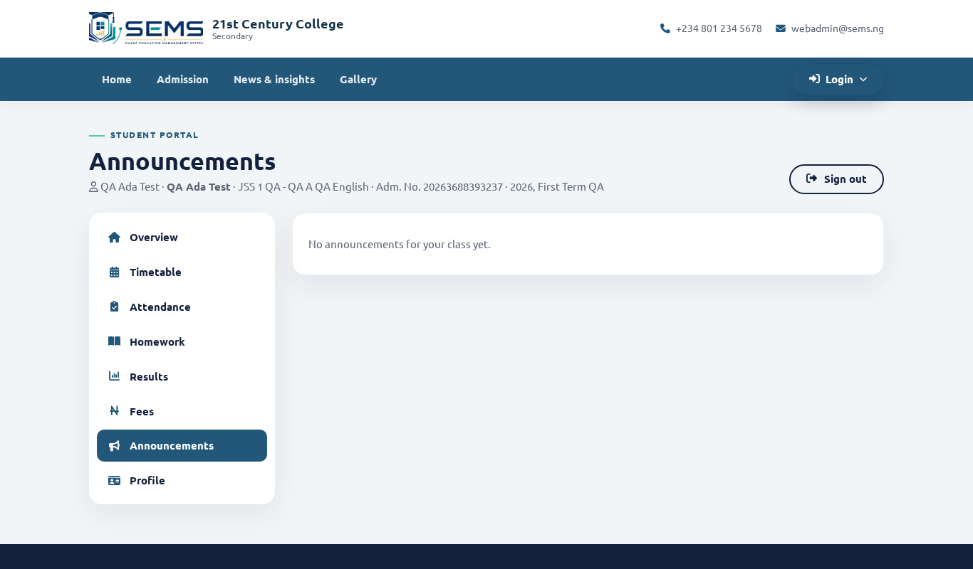 Announcements