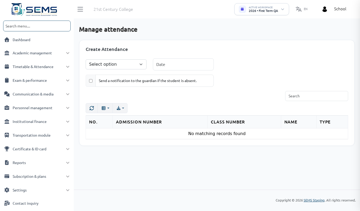 Attendance register
